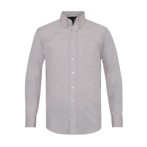 Thai Khaki Micro Check Long Sleeve Shirt For Men
